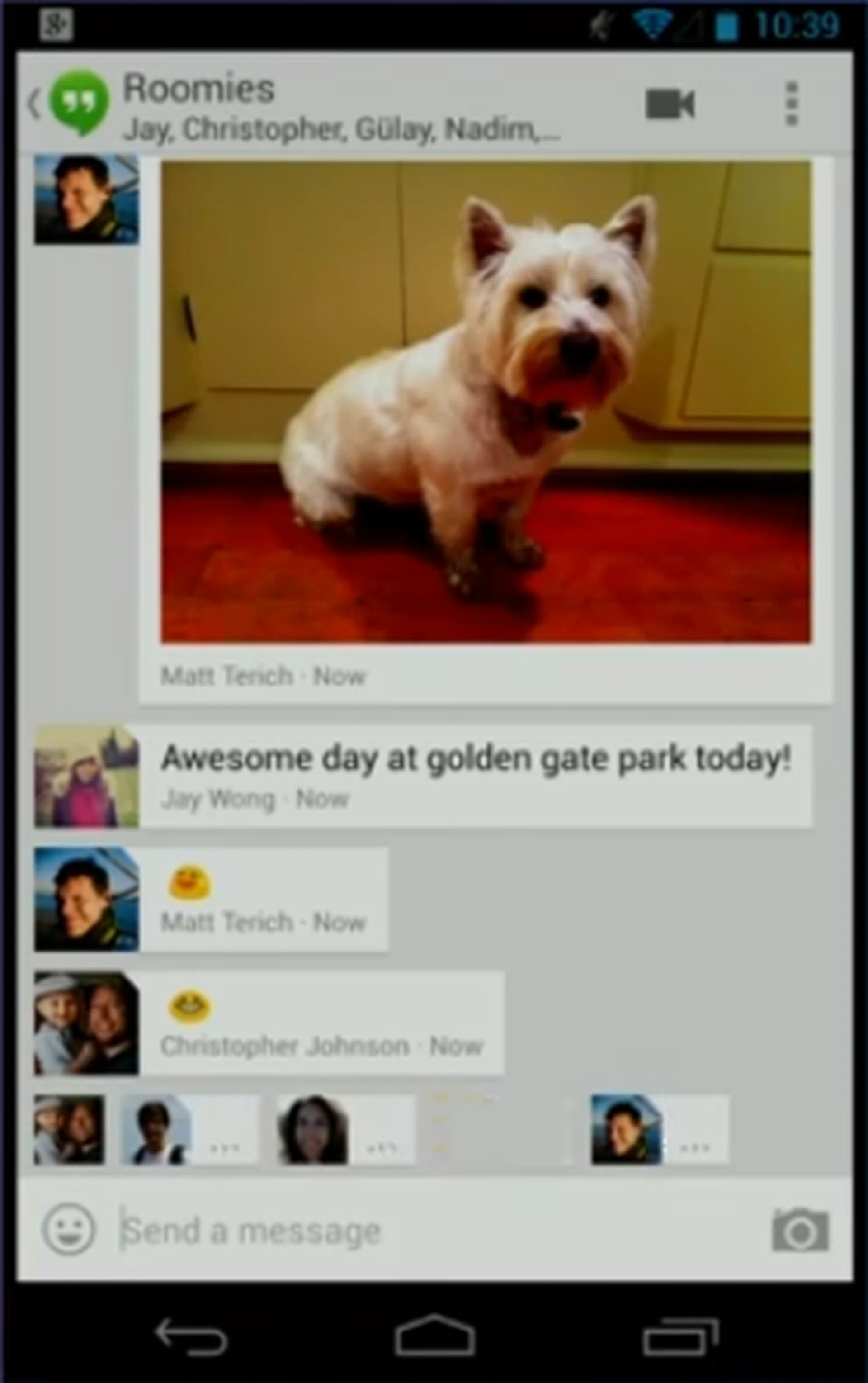 The cross-platform Hangouts app lets you easily chat and share photos with people in your Google+ circles.