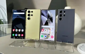 Samsung Galaxy S24 Ultra in four colourways.