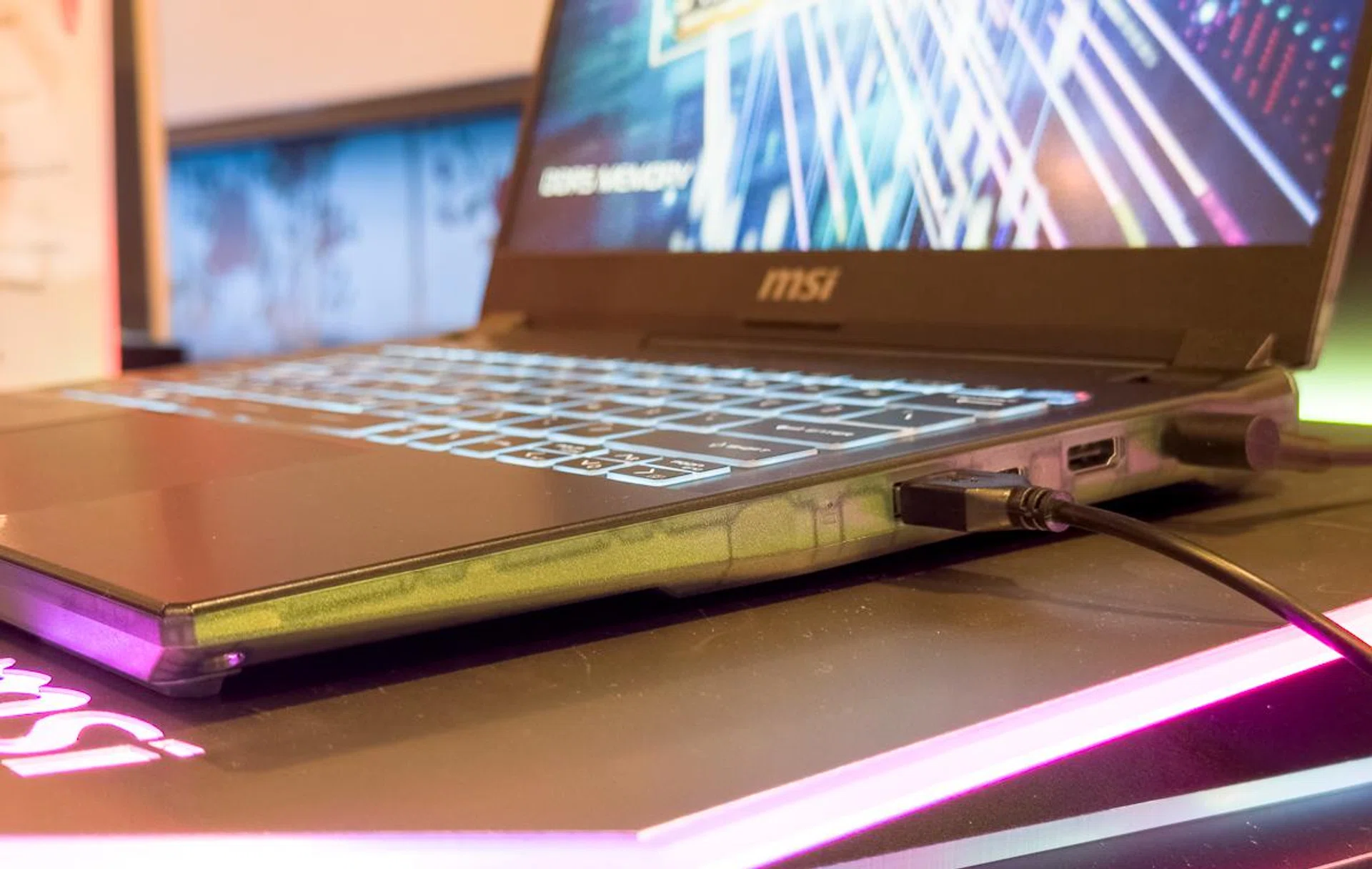 MSI Cyborg 14's translucent rims.