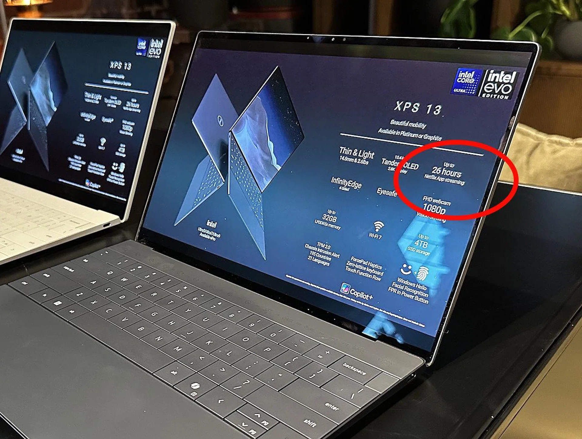 Upcoming Dell XPS 13 with Lunar Lake has a claimed 26-hour video streaming battery life. Photo: HWZ