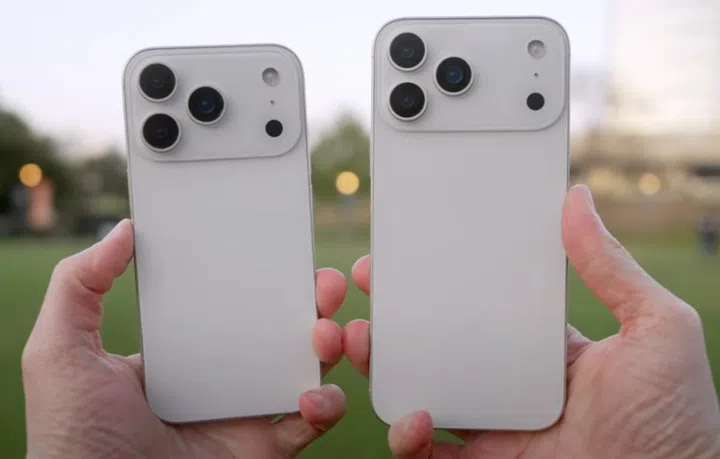 The Apple iPhone 17 Pro's new camera bar with three lenses is a head-turner. Photo: AppleTrack