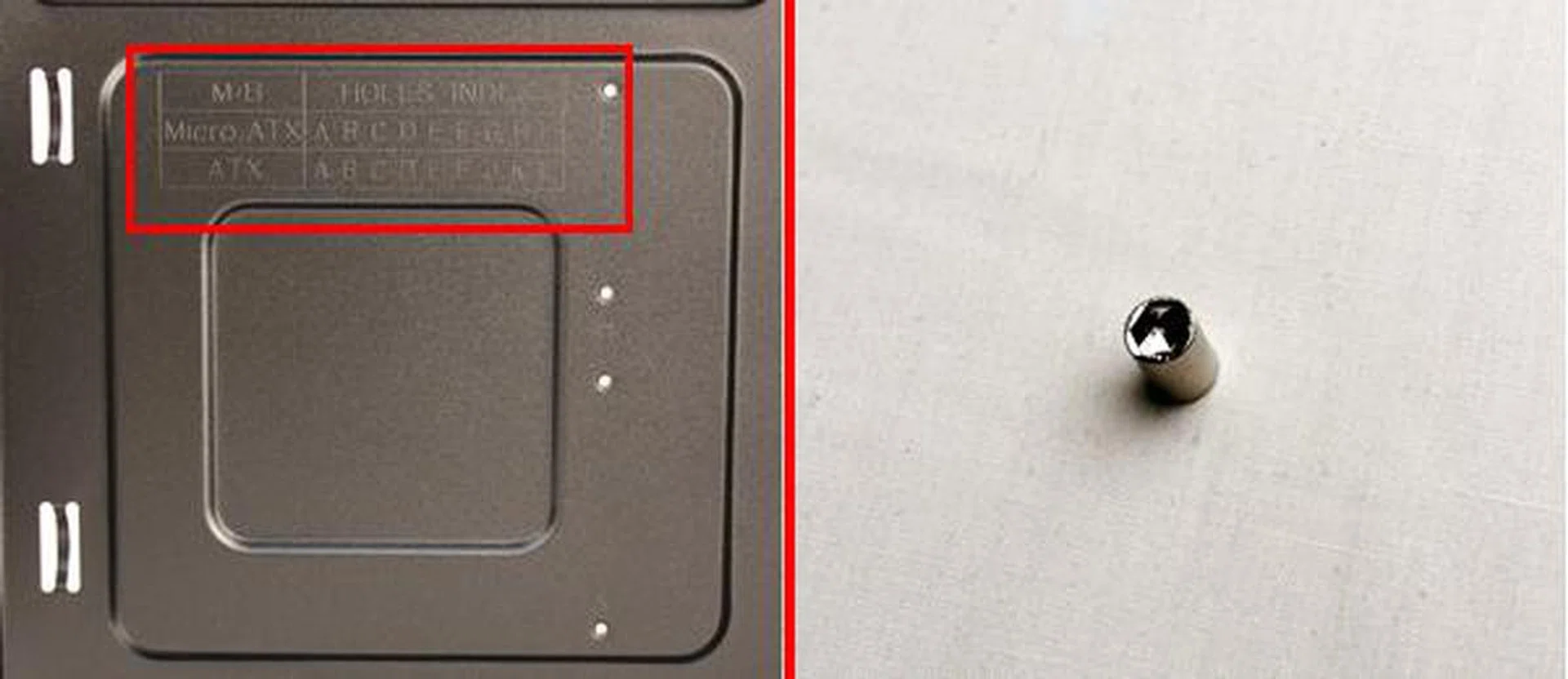 The etched instructions tell users where to install the motherboard standoffs accordingly; while the standoff socket is useful their quick installation.