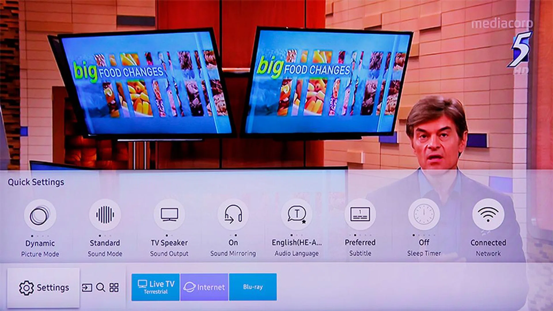 The whole point of this design is to get to your whatever you want (a picture setting, another channel, another source, etc.) without leaving the current view.