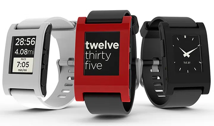 The original Pebble smartwatch, which amassed total contributions of US$10.3 million on Kickstarter and held the funding record for a long time. (Image Source: Pebble)