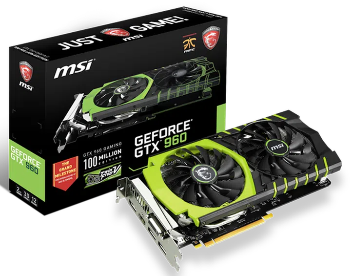 GeForce GTX 960 Gaming 100ME (Image source: MSI)