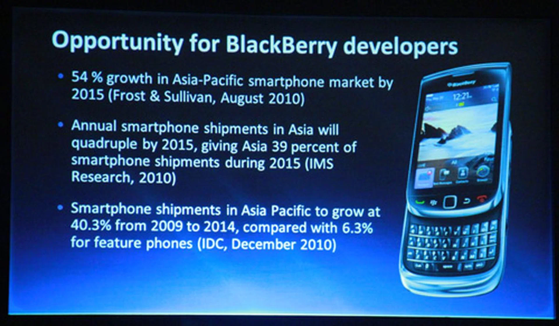 Asia is a hotbed of opportunity for BlackBerry developers, or so the numbers appear to say.