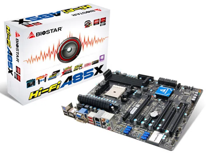 The Biostar Hi-Fi A85X motherboard.