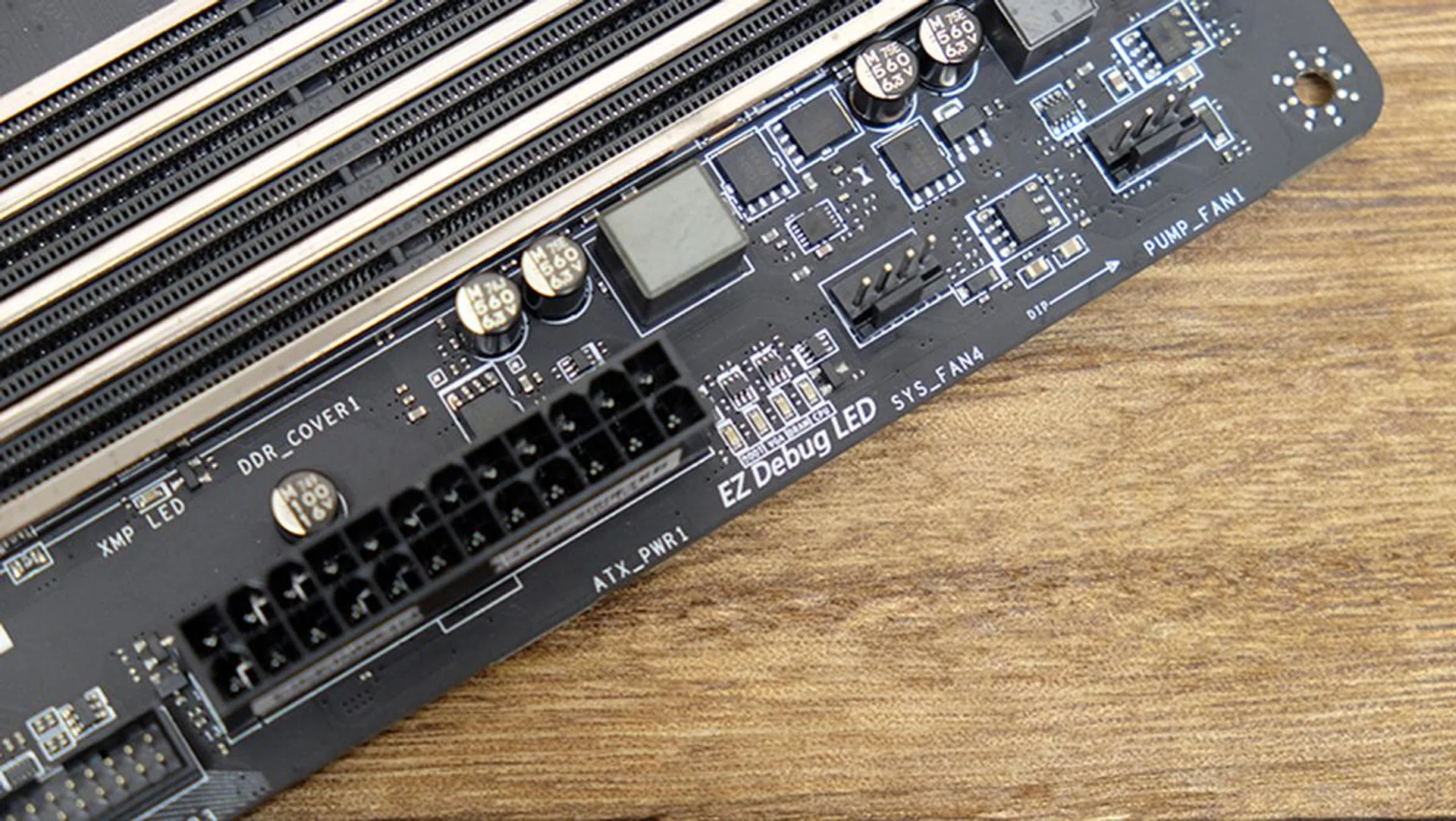 The EZ Debug LED indicators stand in for an actual debug display.