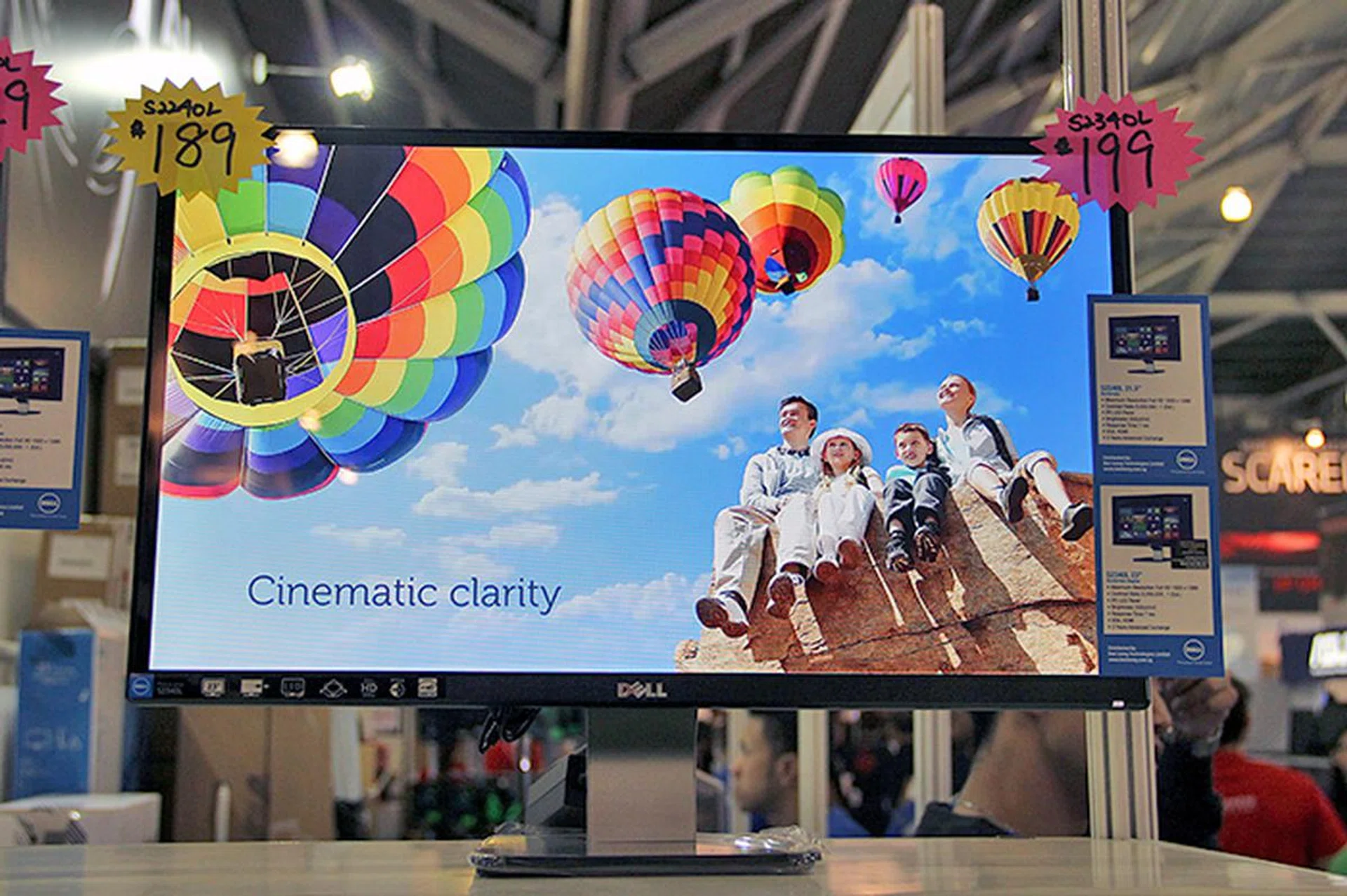 It's hard to miss Dell offerings if you're looking for a monitor at such shows. For an affordable 21.5 or 23-inch, 1080p monitor, you can consider the $189 S2240L or the $199 S2340L. If you're looking for 24 inches, the S2440L goes for $229. All comes with 3 years of advanced exchange warranty.