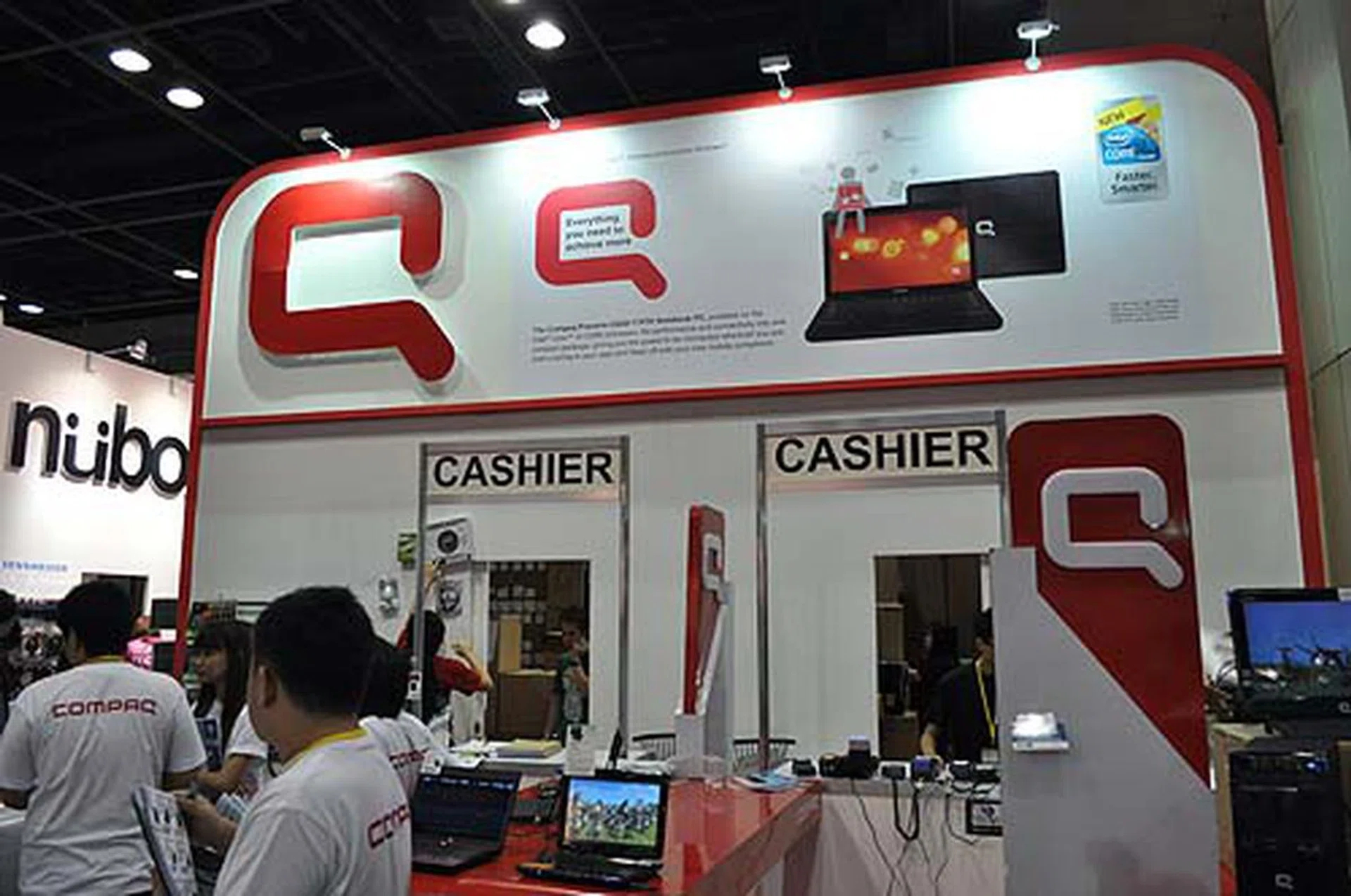 Located right next to HP booth is the Compaq booth with its cheap deals, so head on there if you're on a budget.