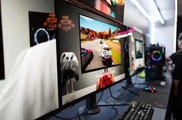 Gigabyte also showcased its new 32-inch OLED gaming monitor, which was announced at CES 2024.