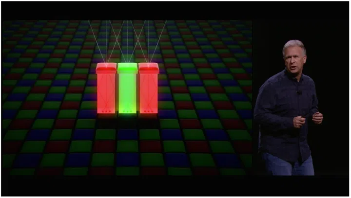 Illustration of the deep trench isolation technology used in the sensor of the new 12-megapixel camera.