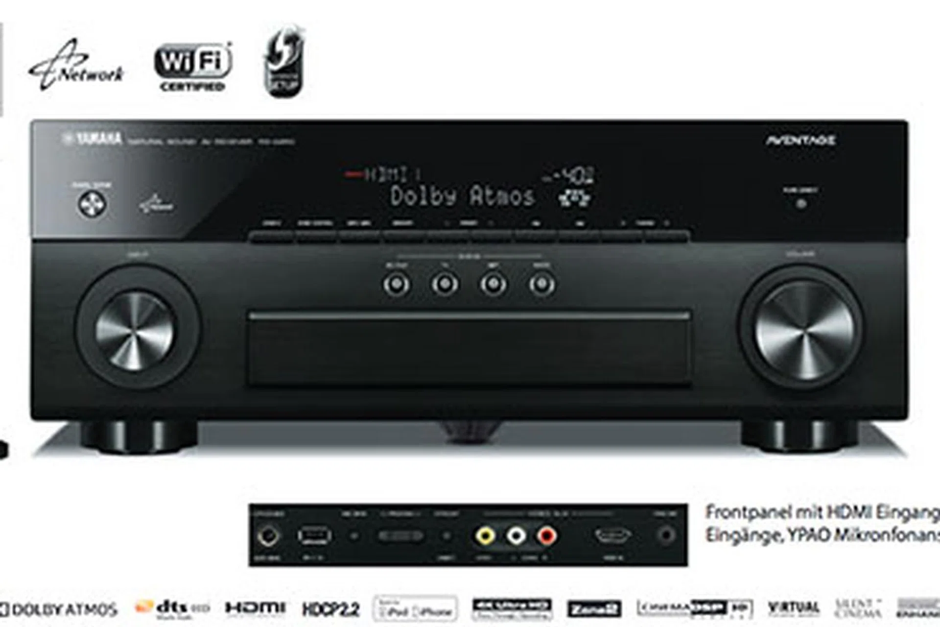 The Yamaha Aventage RX-A850 is said to come with Dolby Atmos support. (Image source: Heimkino Partner.)
