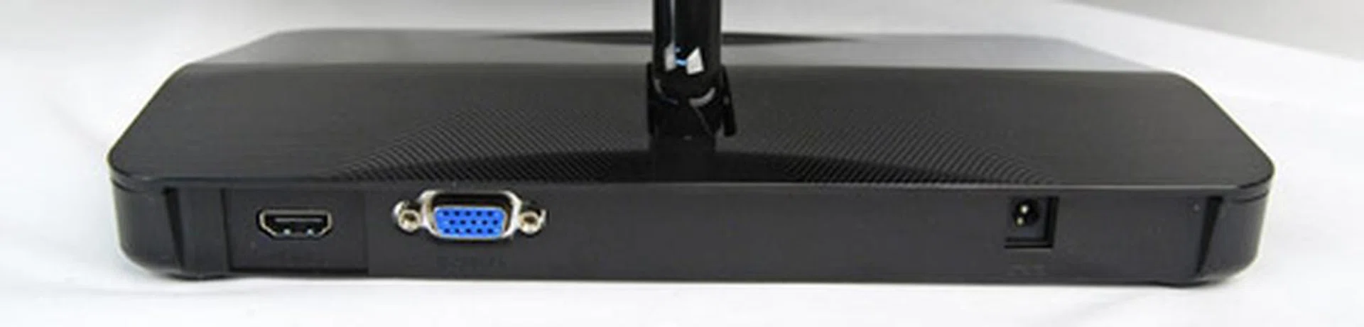 A VGA and HDMI port can be found at the back of the base.