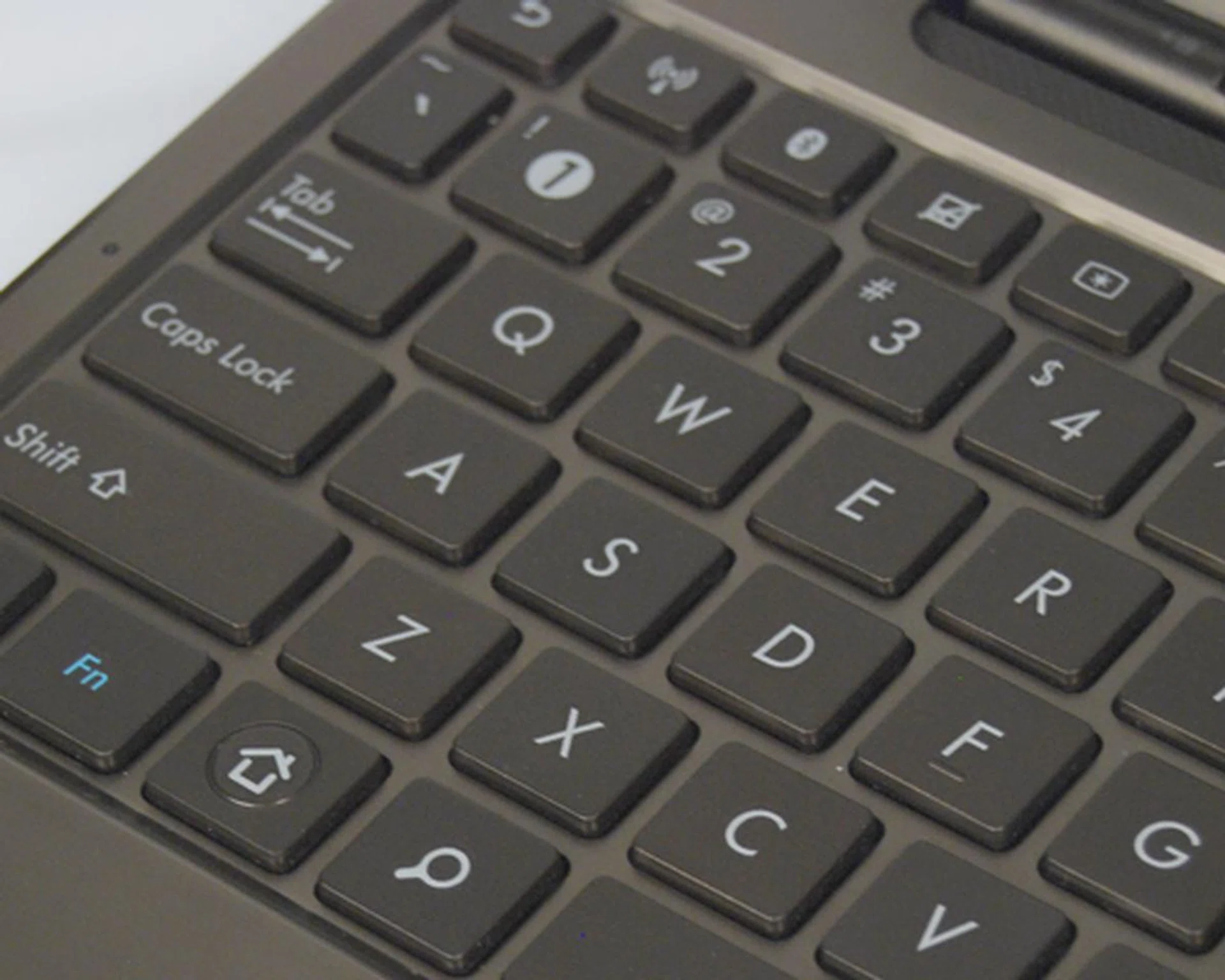 Dedicated function keys to deactivate the track pad or activate its Wi-Fi functionality can be found on the top row of keys.