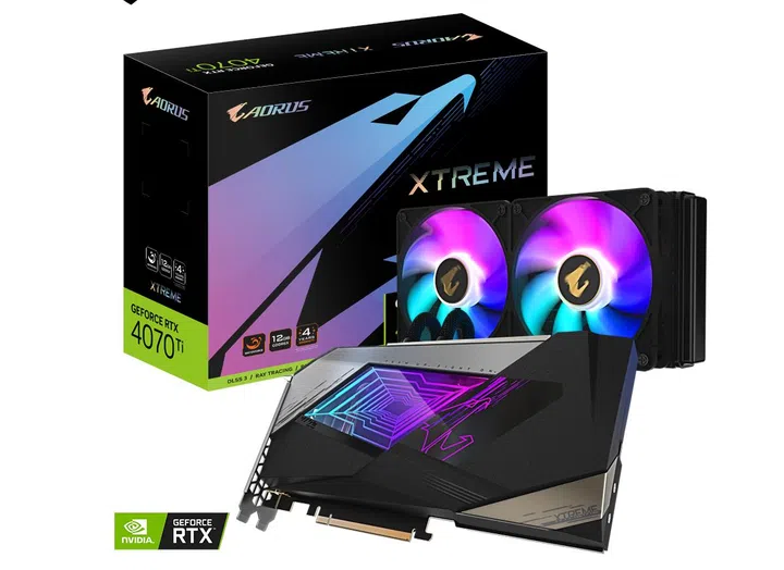 Aorus GeForce RTX 4070 Ti Xtreme 12GB Waterforce (Image source: Gigabyte)