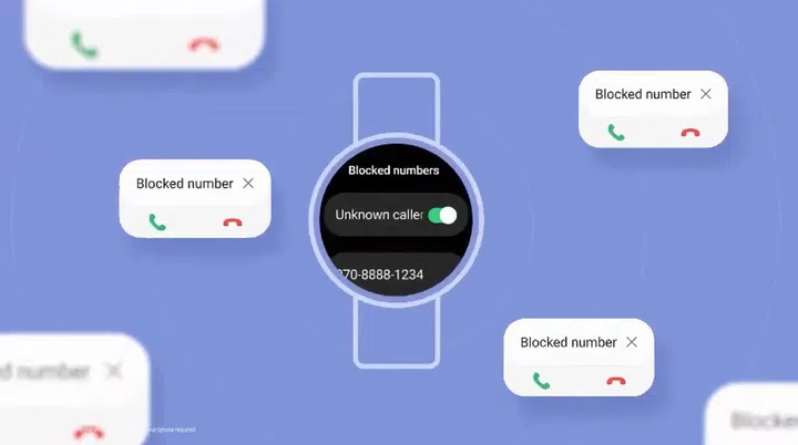 Block users from calling and messaging on both your smartphone and smart watch. 