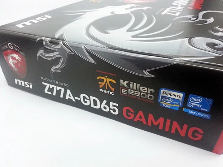 The board has been christened Z77A-GD65 Gaming; with its striking Dragoon Army motif, we are sure that consumers will not confuse it with MSI's Z77A-GD65 mainstream motherboard.