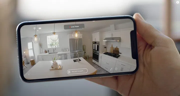 Homeowner's view via the drone's camera and via smartphone. Source: Ring.