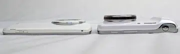 The Galaxy K Zoom (left) has a much slimmer profile compared to its predecessor, the S4 Zoom.