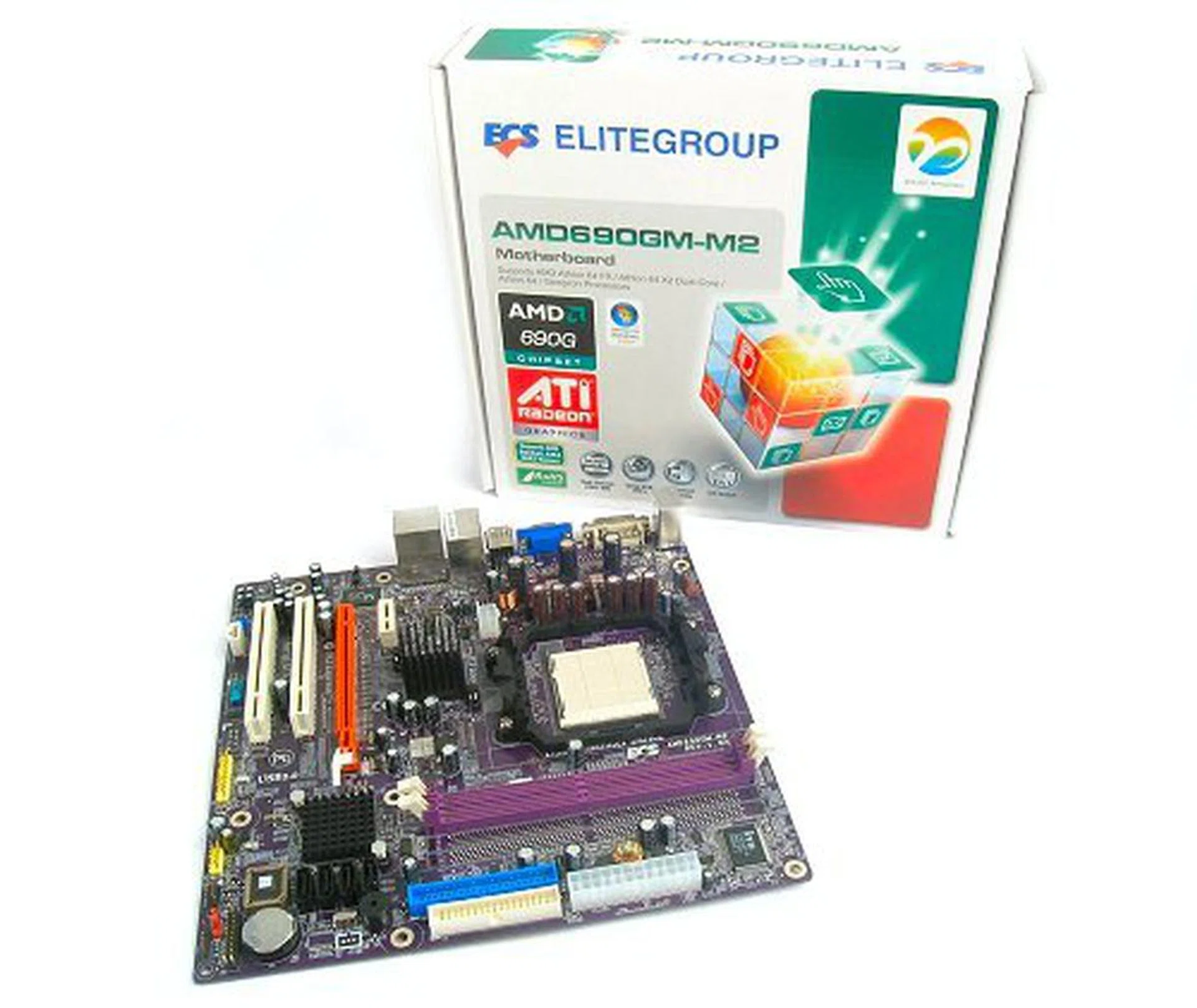 The ECS AMD690GM-M2 motherboard.