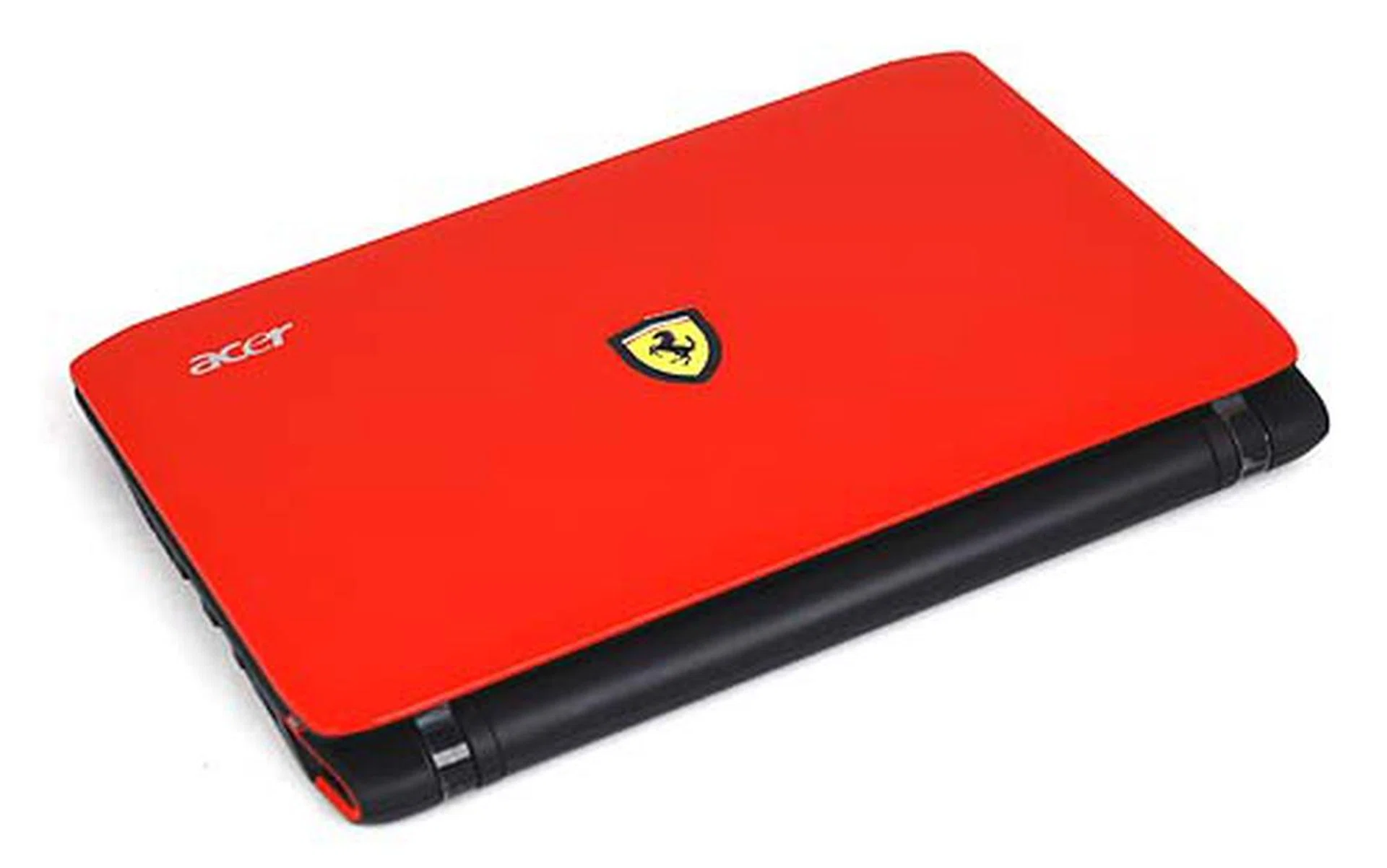 Red, shiny and raring to go Vroom! is the Acer Ferrari One.