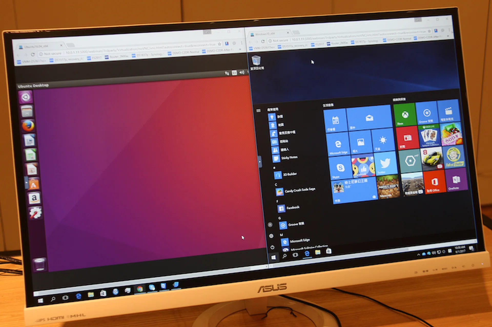 We ran both the Ubuntu and Windows 10 VMs simultaneously, and it worked as well as you'd expect.