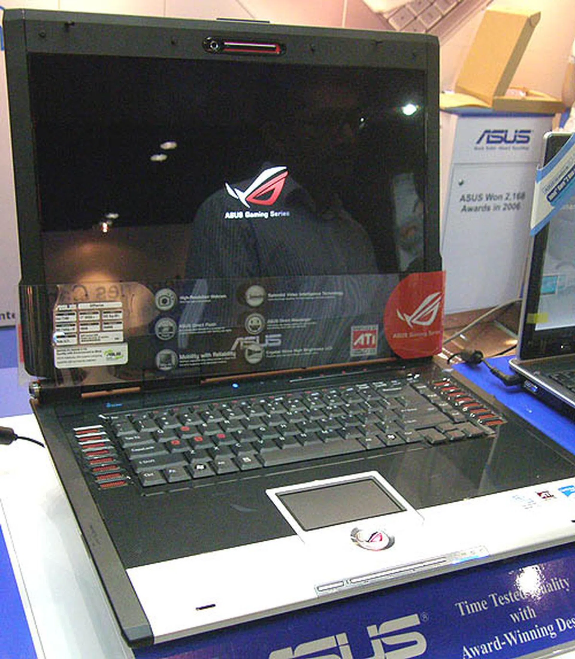  ASUS' new series of gaming notebooks, the G1 and G2 notebooks all come with powerful graphics of the GeForce Go 7700 or Radeon Mobility X1700 class. Even the WASD keys on the keyboard have been helpfully highlighted in red to give gamers another visual cue. They are predictably more expensive than the typical notebook, with the G2 starting from $3888.  