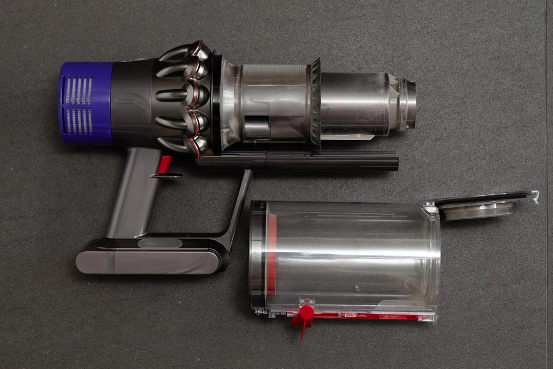 You can remove the bin and give the V10 a good wipe.