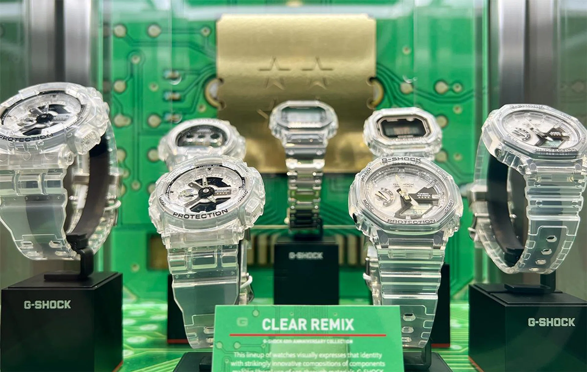 Casio's 40th anniversary "Clear Remix" special watches.