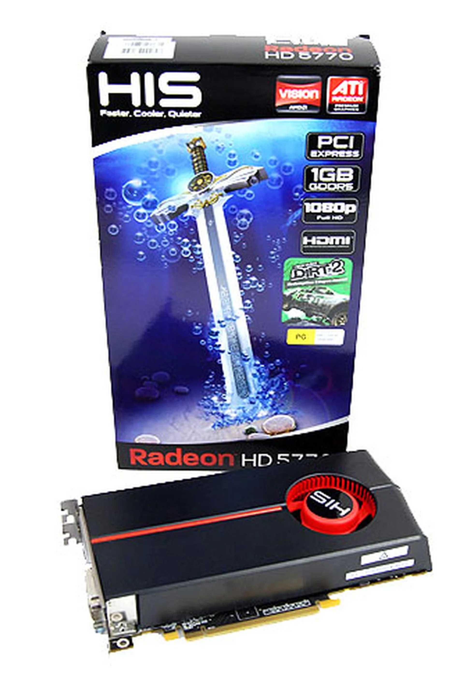 The HIS Radeon HD 5770 comes bundled with a free copy of Dirt 2, which can be redeemed when the game is released in December later this year.