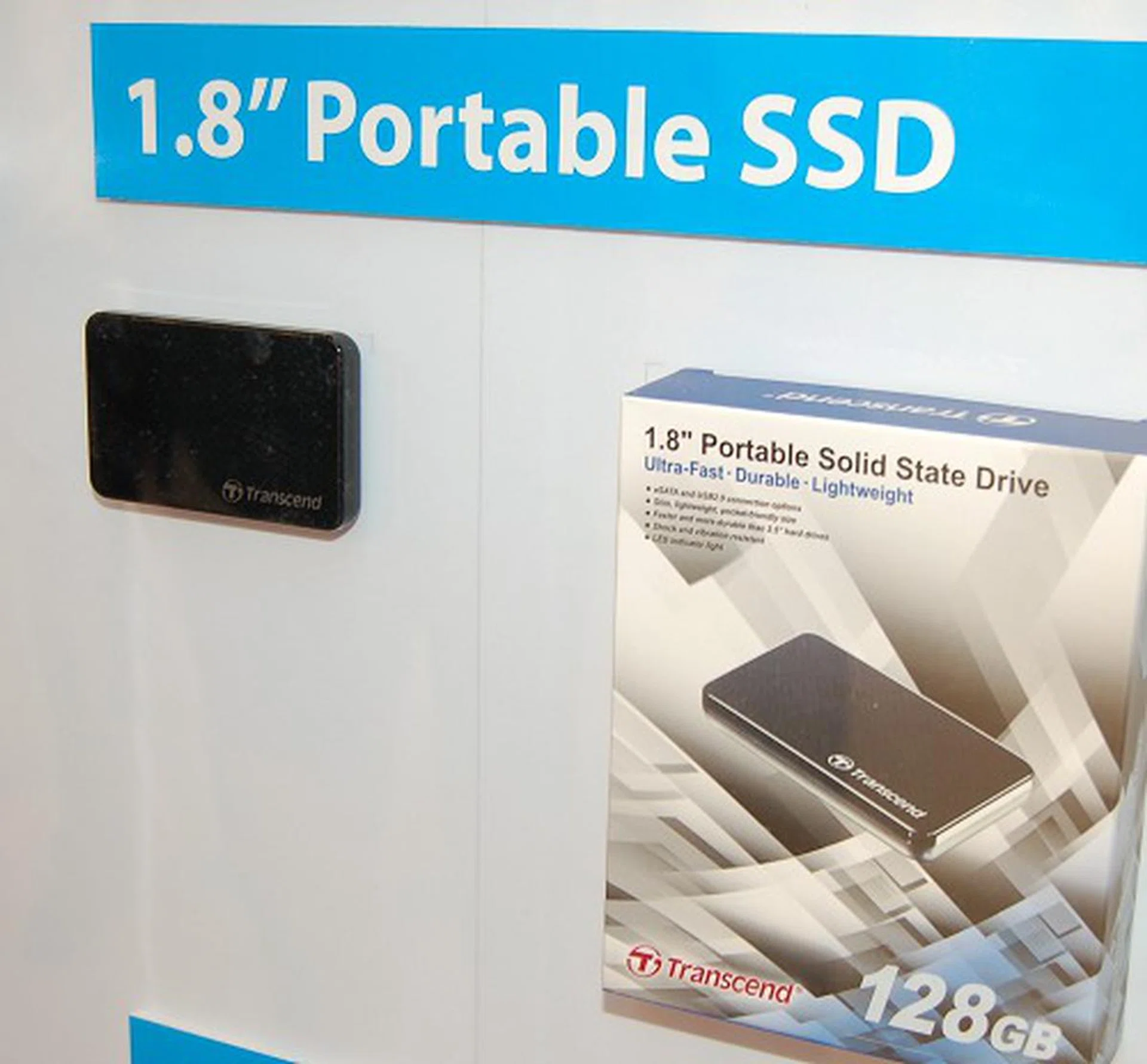  For fast, lightweight and large capacity portable hard drives, Transcend has these 1.8-inch hard drive based solutions.  