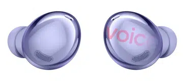 Purported photo of the upcoming Samsung Galaxy Buds Pro. <br>Image source: @evleaks