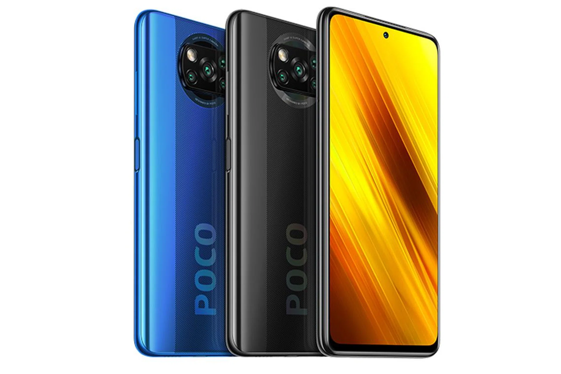 Poco X3 in three colours.