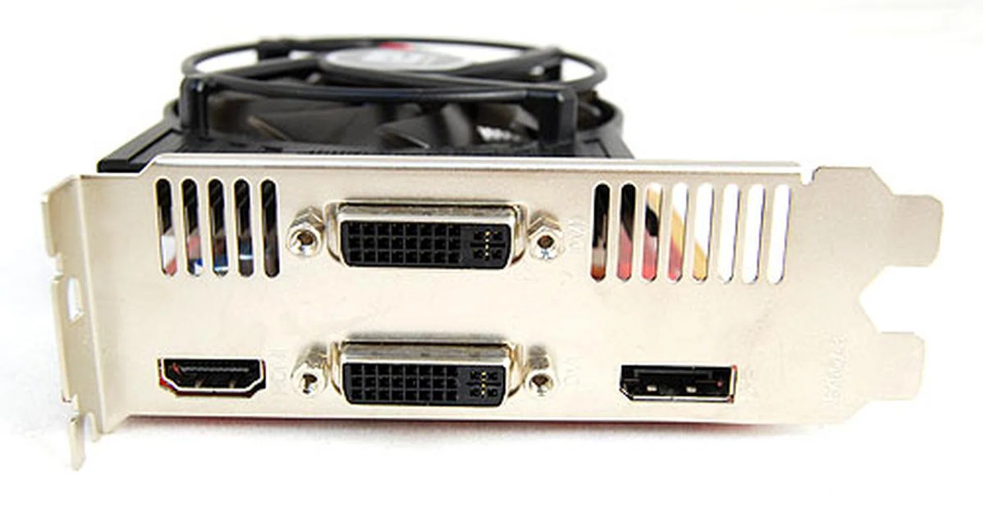 The PowerColor HD 5770 PCS+ offers the same ports as its MSI rival, but has an additional DVI port.