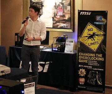 Mr Eric Lin, a MSI Section Manager, introduced the MSI Z77 MPower motherboard to the audience.