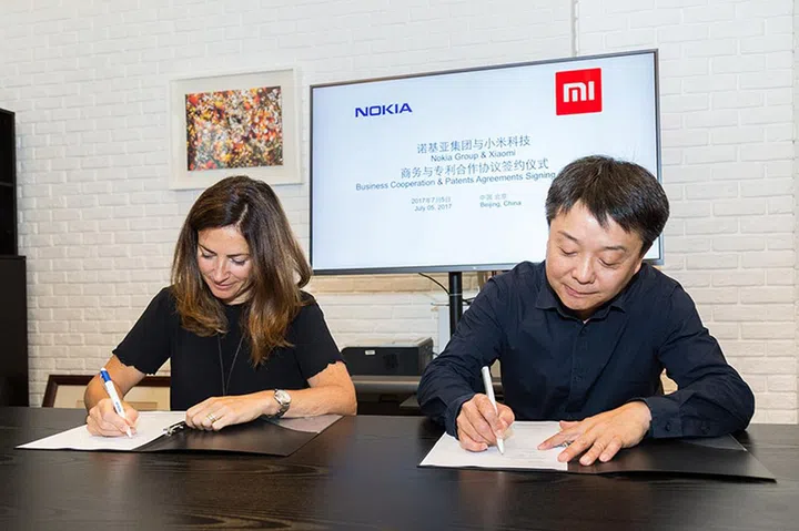 Nokia Group and China's Xiaomi ink a patent and business cooperation agreement. (Image source: Wang Xiang, senior VP at Xiaomi, on Twitter.)