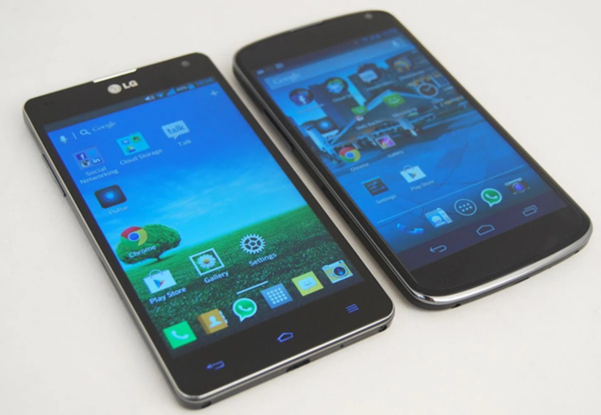 The Optimus G (left) shares many of the design traits as the Nexus 4 which include the placement of the power button, 3.5mm audio output jack and volume controls.