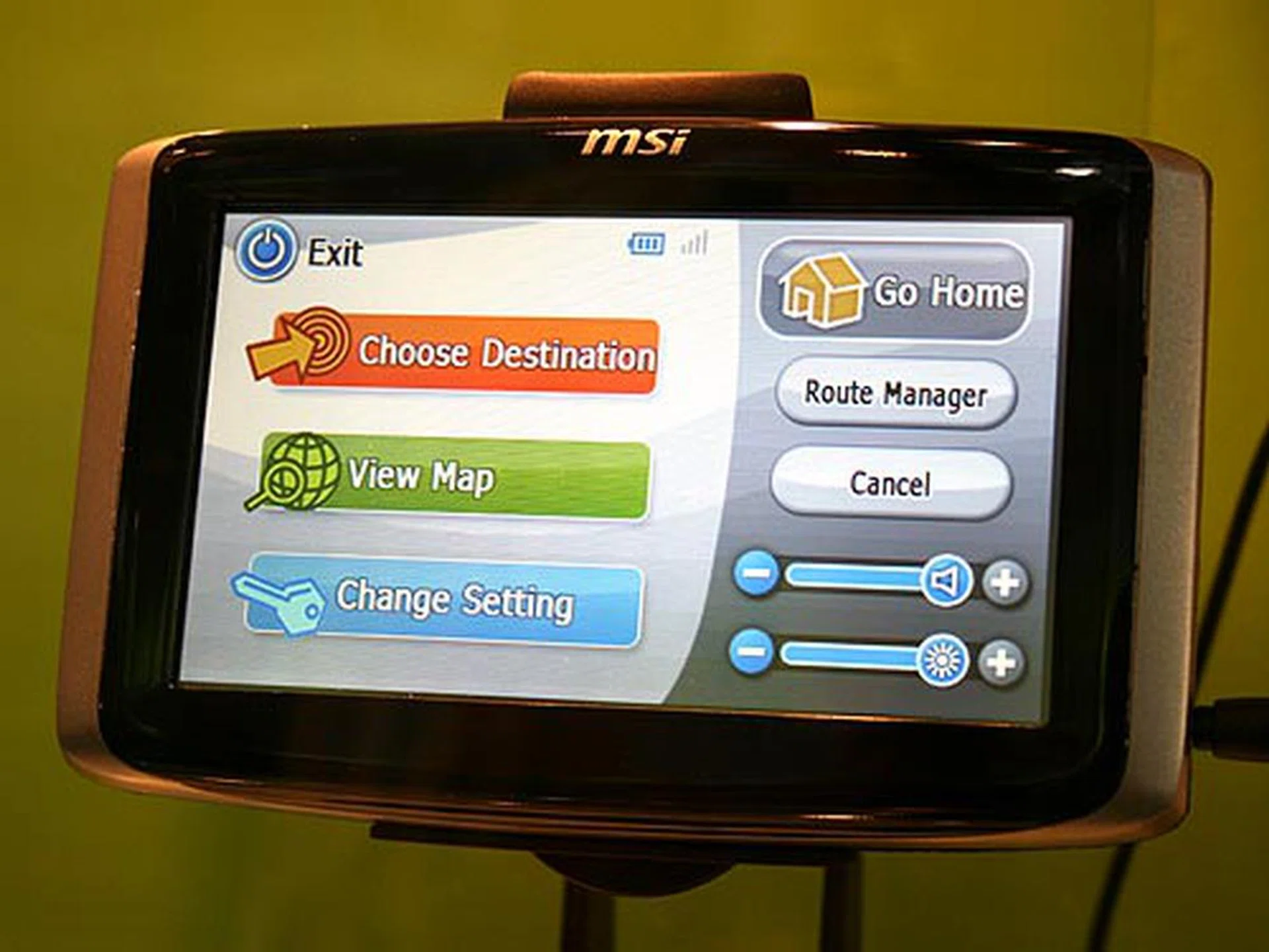  This year, MSI introduced a new range of navigational products for car owners. The MSI PND features a large ultra-wide 5-inch touch screen which uses the SiRF Atlas 3 chip. It comes equipped with 2GB NAND Flash and 64MB SDRAM. It also playback multimedia files as well.  