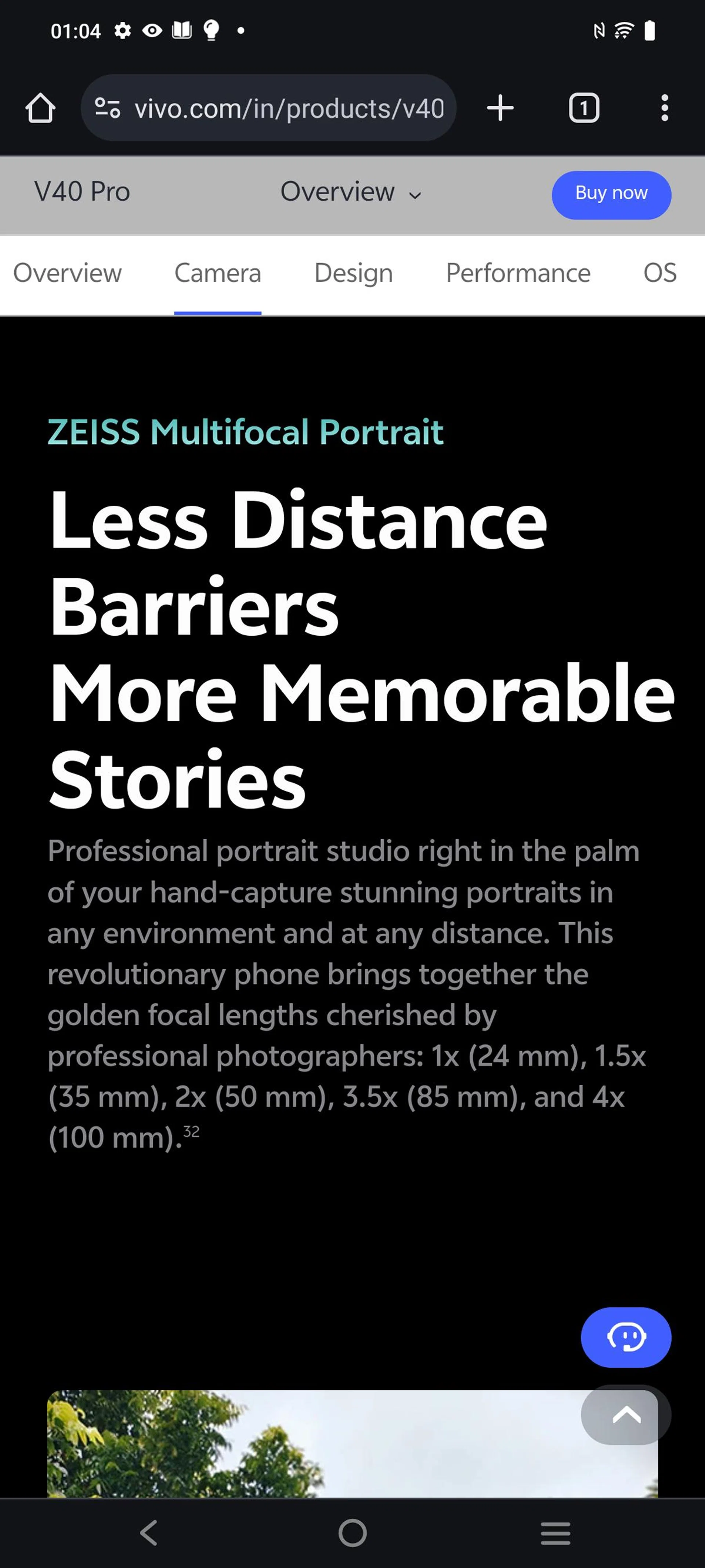 The focal lengths that offer portrait style photography on the Vivo V40 Pro making it extremely flexible. Photo: HWZ.