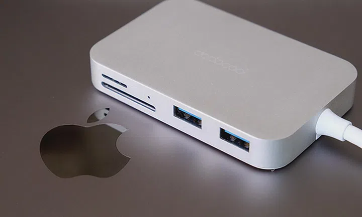 My primary dongle offers 3 x USB 3.0 ports, an HDMI port, SD and microSD card readers, and a USB-C power port.