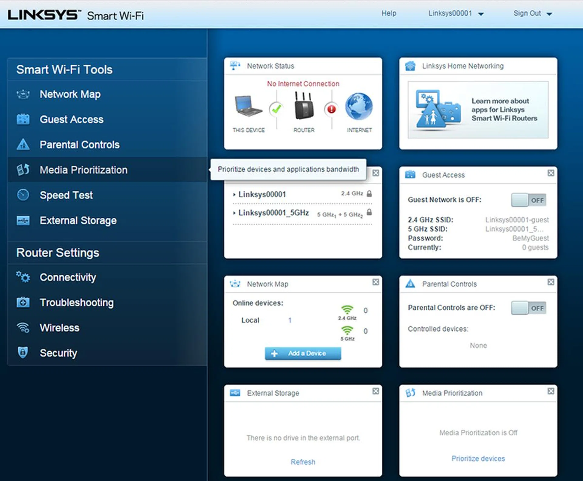 Linksys' Smart Wi-Fi user interface is arguably the most user-friendly and effective in the market right now.