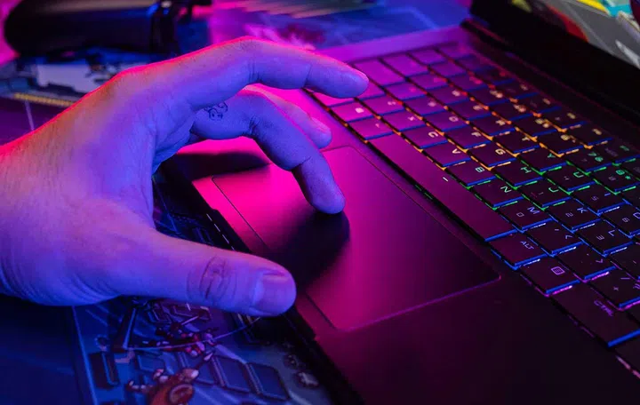 A view of the Fusion 15's trackpad and keyboard. (Image source: Dreamcore)