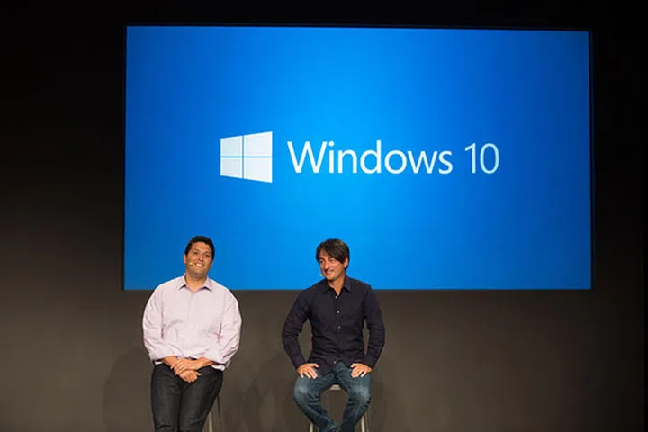 Microsoft's Terry Myerson & Joe Belfiore introduced Windows 10 at a media event today. (Image source: Microsoft).
