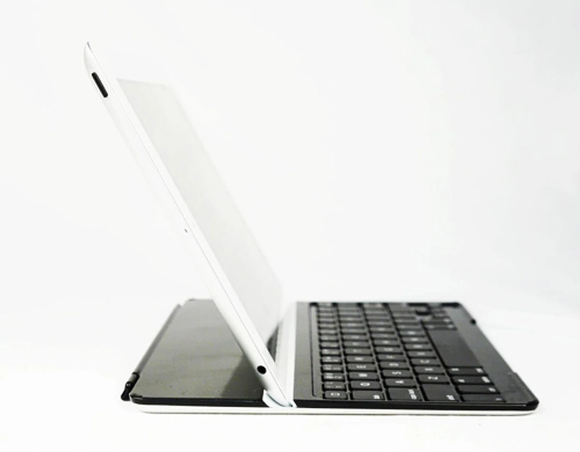 The Logitech keyboard only allows you to prop your iPad at one angle. On the plus side, the accessory is less bulky than its Microsoft counterpart since it's purpose built for the iPad.