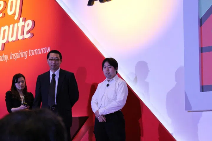 Capcom's Masaru Ijuin, on stage to talk about Capcom's plan regarding Mantle.