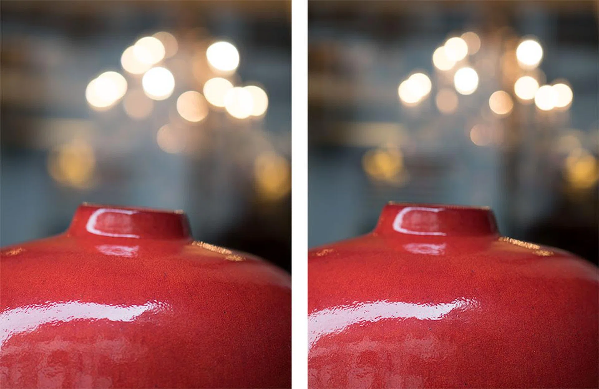 f/1.2 (left), f/1.8 (right).