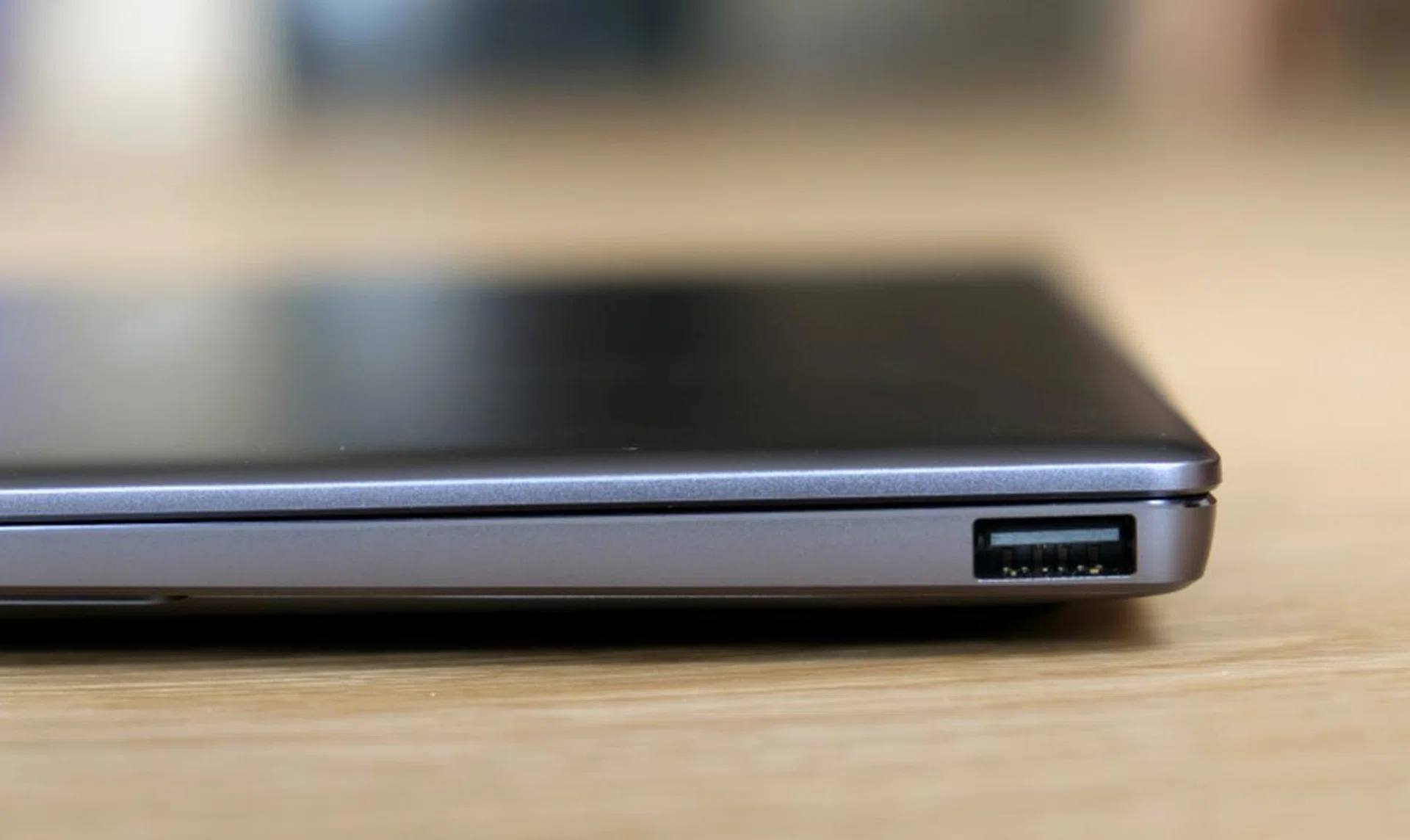 The MateBook X Pro might be thin but it still has a full-size USB-A port.