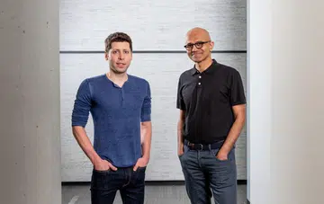 Sam Altman, CEO of OpenAI (left) and Microsoft CEO Satya Nadella. (Image: Microsoft.)