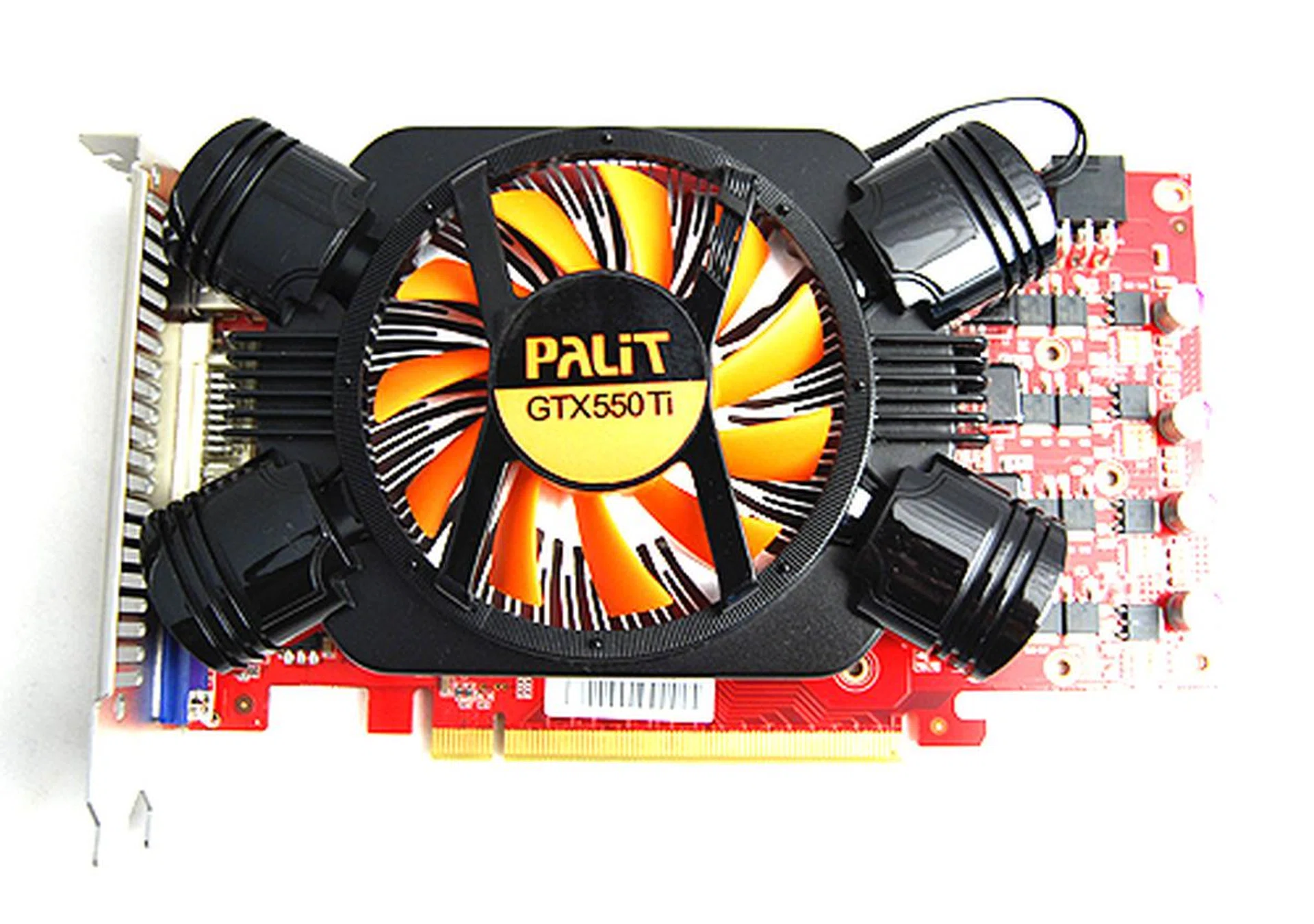 The Palit GeForce GTX 550 Ti Sonic has the familiar black and orange theme that is actually quite attractive really.